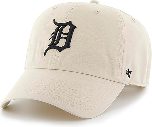 47 Brand MLB Natural Primary Logo Clean Up Adjustable Baseball Cap Hat, Adult One Size Fits All