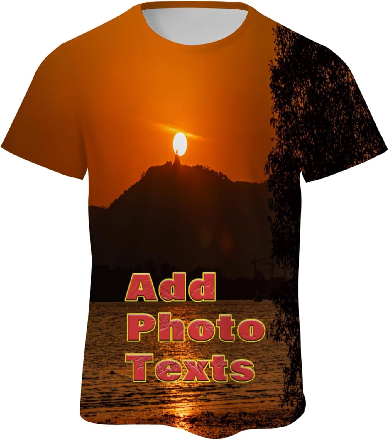 Custom T-Shirt Personlized Photo Text T-Shirt Design Your Own T-Shirt All Over Print Shirt for Men Women