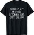 Funny Introvert Unisex-Adults Black Modern Classic T-Shirt