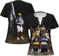 Custom V Neck T Shirt for Women, Customized Photo Text V-Neck Shirt All Over Print Customize T-Shirts Multicolor