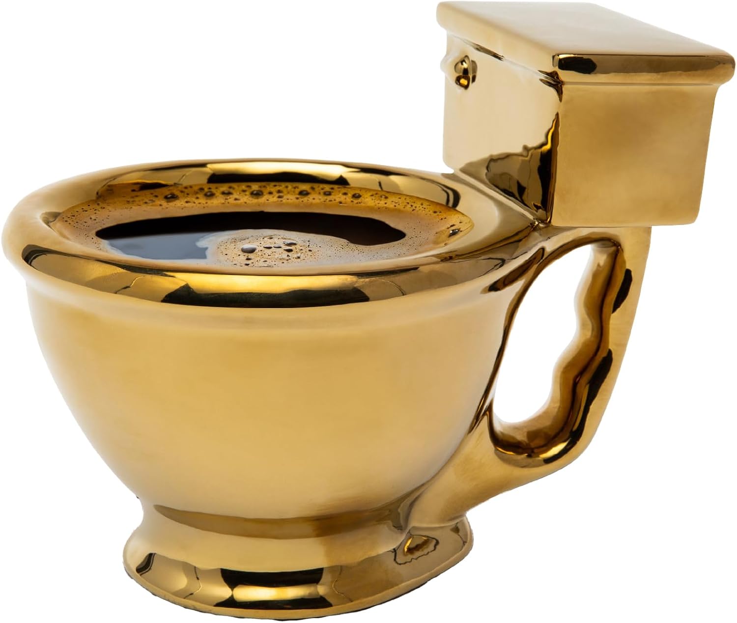 BigMouth Inc Golden Toilet Mug - Funny Coffee Cup for Men, Women - Novelty Toilet Bowl Mug - Hilarious Gag Gift - Ceramic Bathroom - 12 Oz
