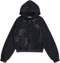Star Rhinestone Zip Up Hoodies Womens Mens Casual Hooded Jackets Unisex Loose Crystal Y2K Pocket Sweatshirts