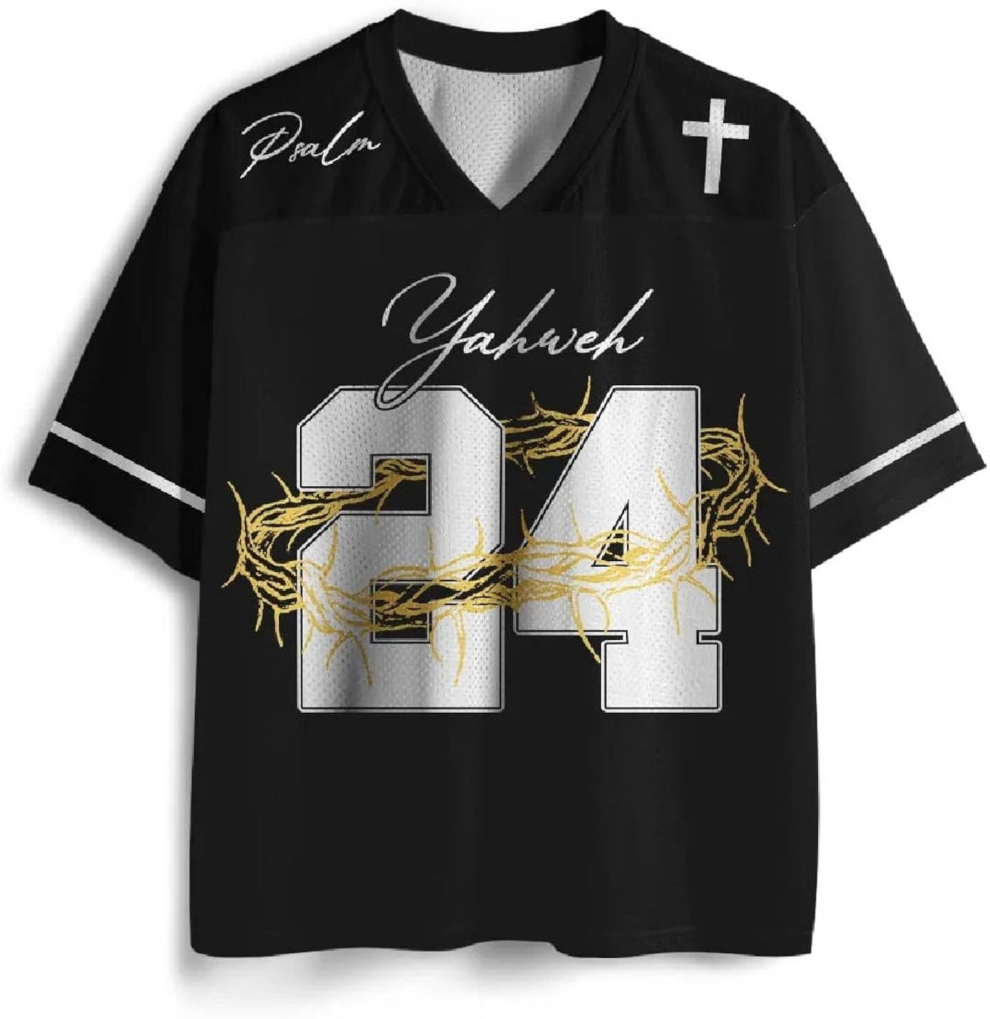 Christian Graphic Tees Oversized T-Shirt Novelty Women Men All-Over Print Mesh Jersey King of Glory
