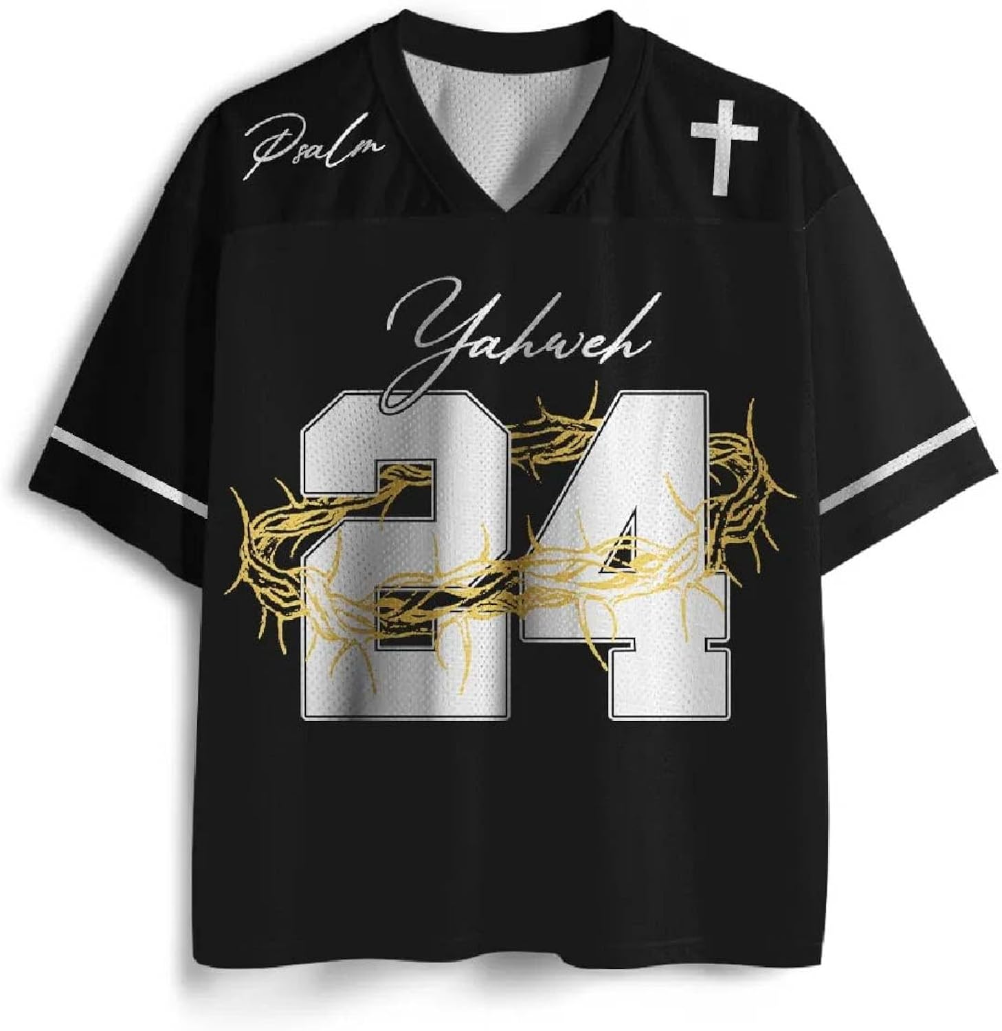 Christian Graphic Tees Oversized T-Shirt Novelty Women Men All-Over Print Mesh Jersey King of Glory