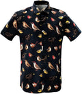 Men's Hawaiian Tropical Shirts, Printing Short Sleeve Casual Button Down Shirt