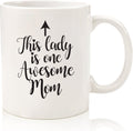 One Awesome Mom Funny Coffee Mug - Gifts for Mom, Women - Best Mom's Gifts from Daughter, Son, Kids, Husband - Cool Birthday Present Idea for New Mother, Wife, Her - Novelty Mom's Mug, Cup