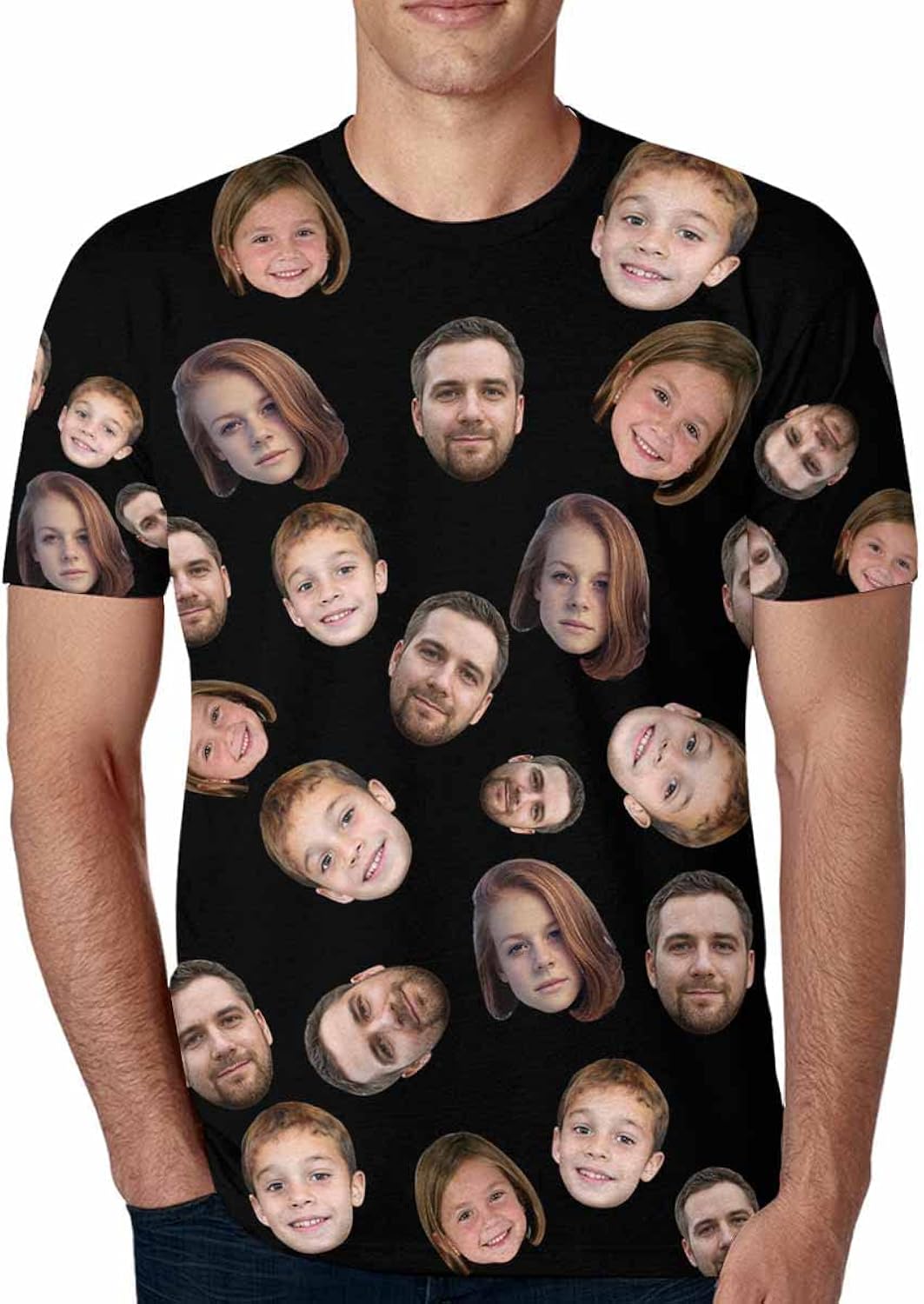 Custom Faces T-Shirt for Men, Customized Funny Picture Shirts for Boyfriend, Personalized Tee Great Gift