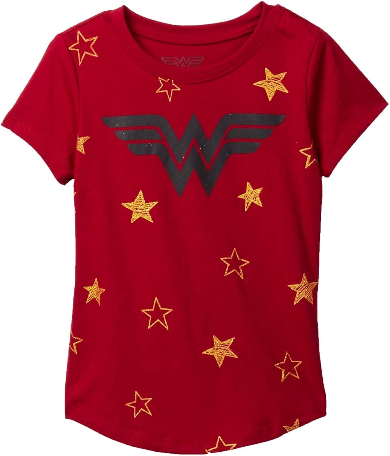 Girls T-Shirt Wonder Woman Logo & Stars Print