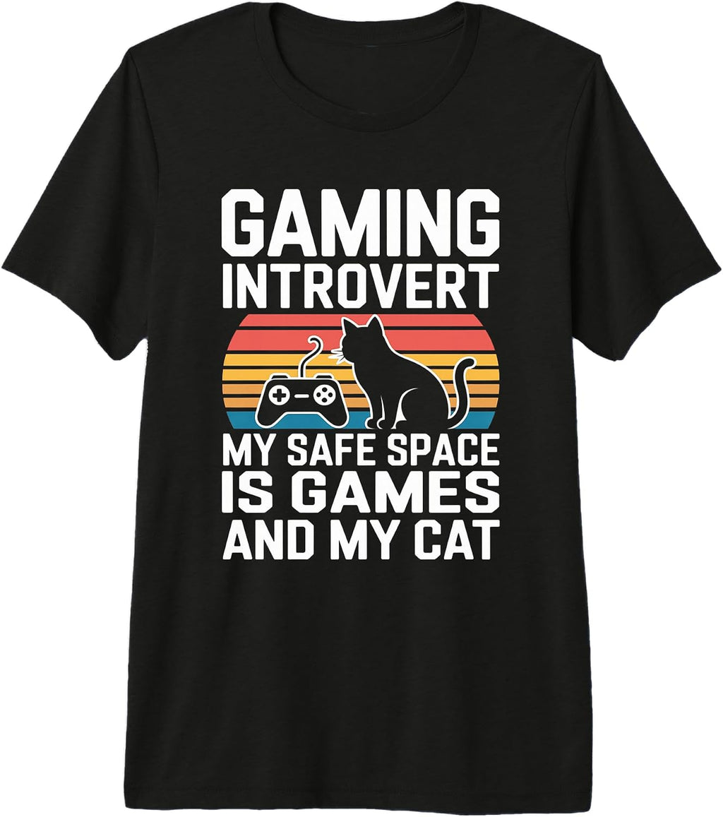 Retro Gamer Cat Lover Introvert Gaming