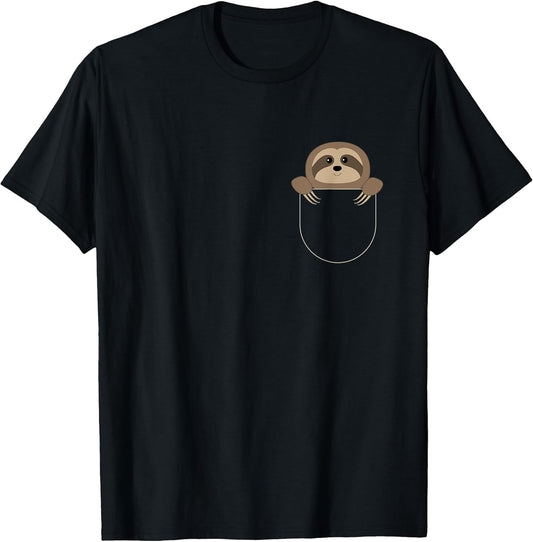 Chilling Sloth Pocket T-Shirt, Funny Sloth Tee's