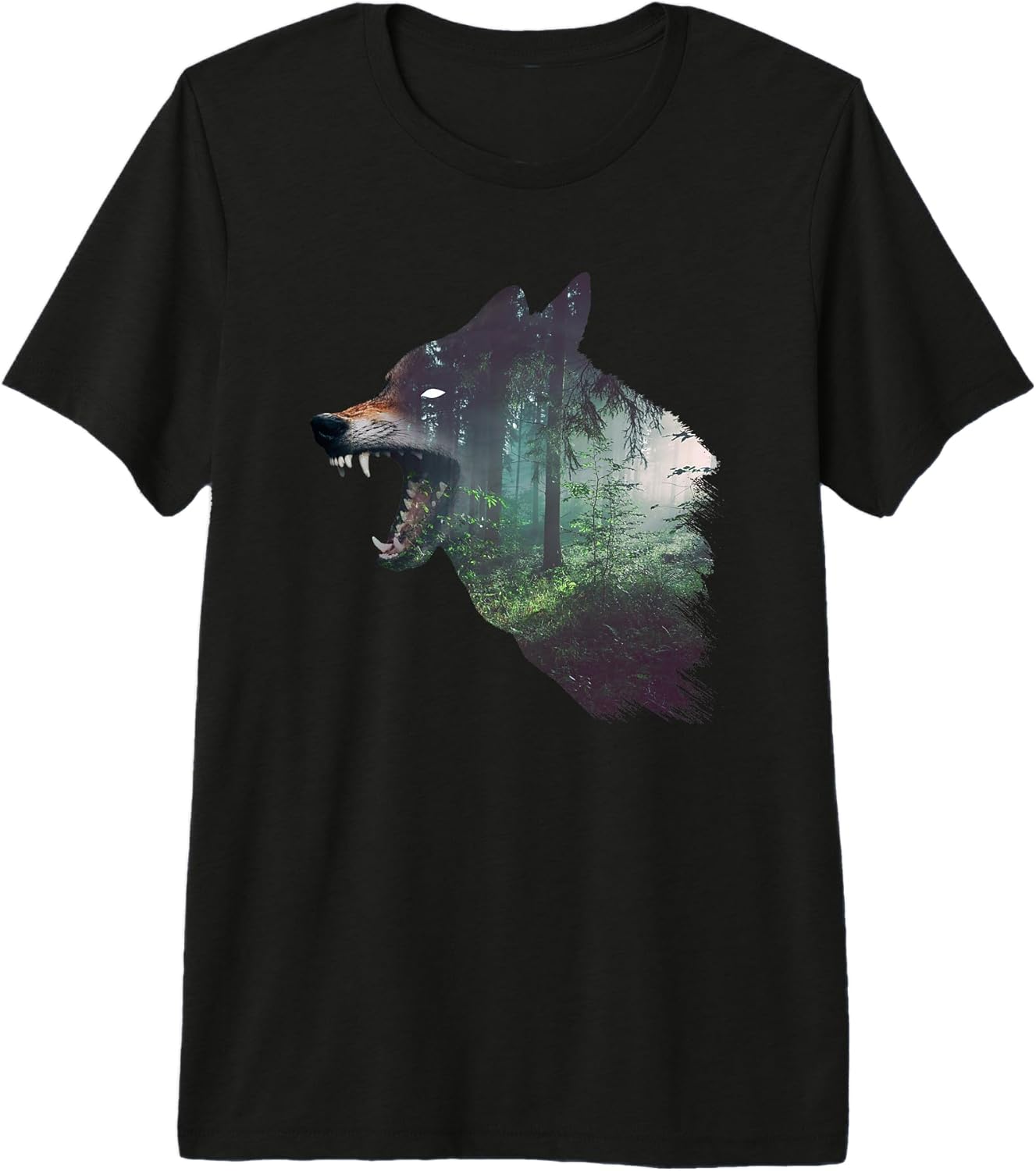 Realistic Nature Silhouette Wolf In Trees Nature