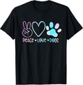 Peace Love Rescue Dog Lover Parent Adopted Tie Dye Pet Owner T-Shirt