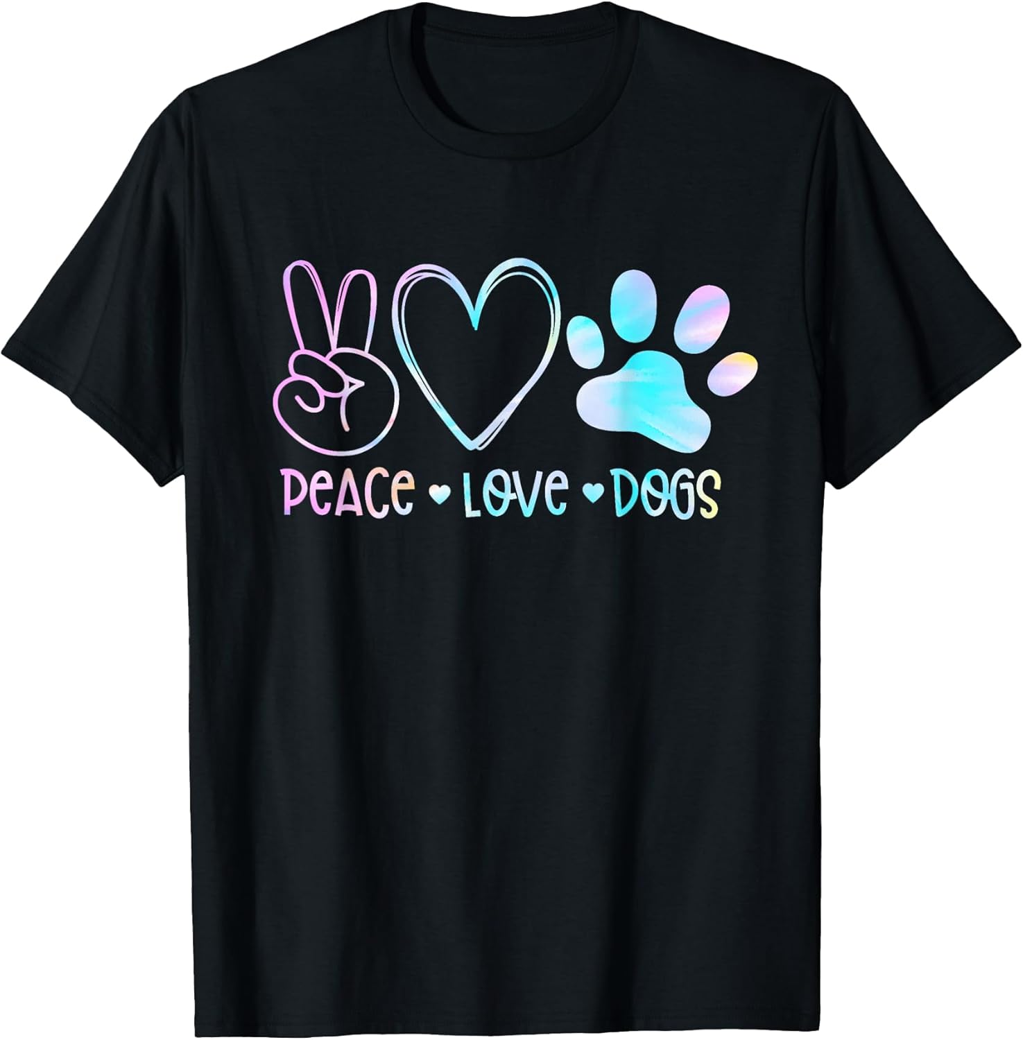 Peace Love Rescue Dog Lover Parent Adopted Tie Dye Pet Owner T-Shirt