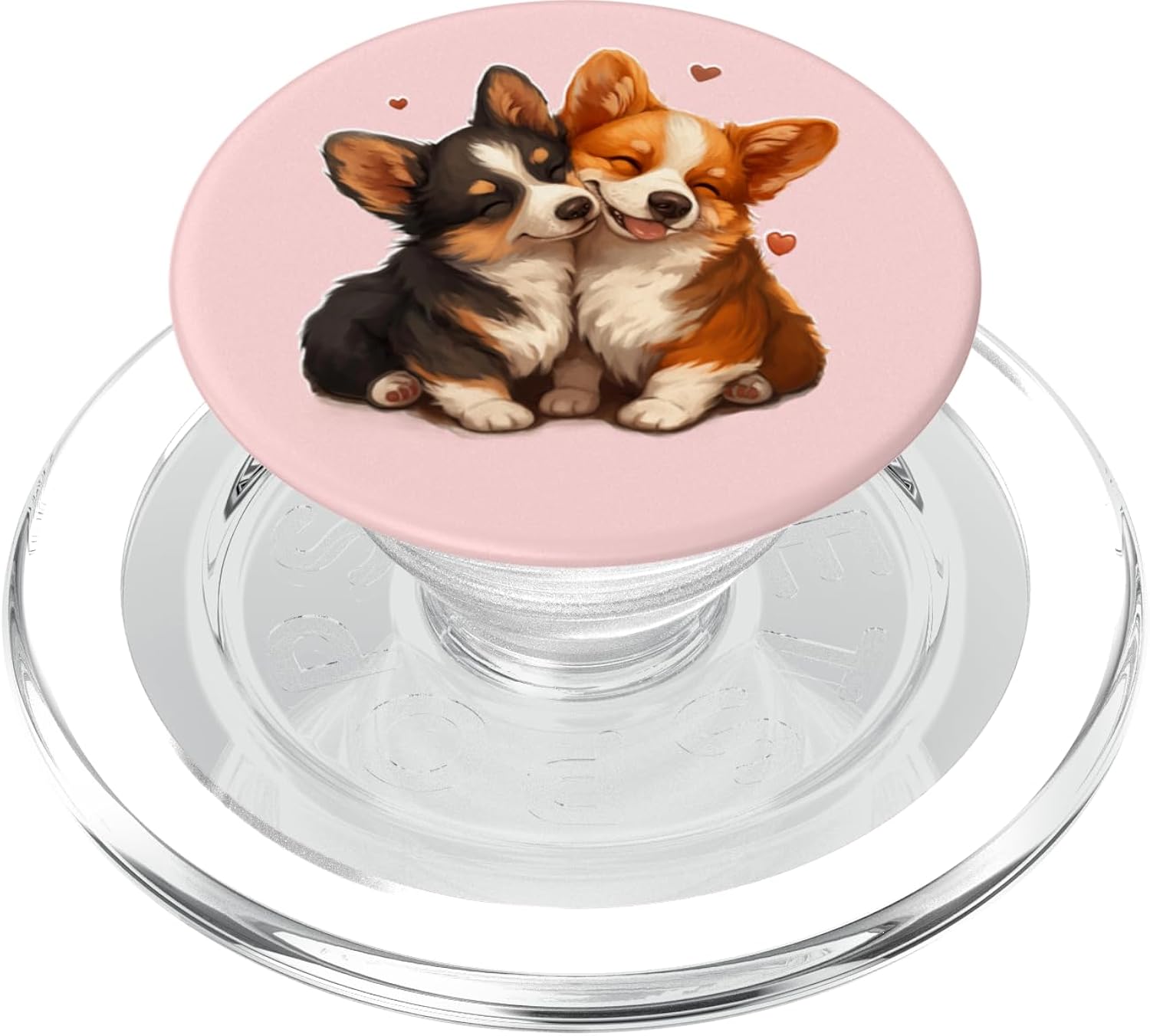 Womens Girls Two 2 Welsh Black Tricolor Corgi Puppy Lover PopSockets PopGrip for MagSafe