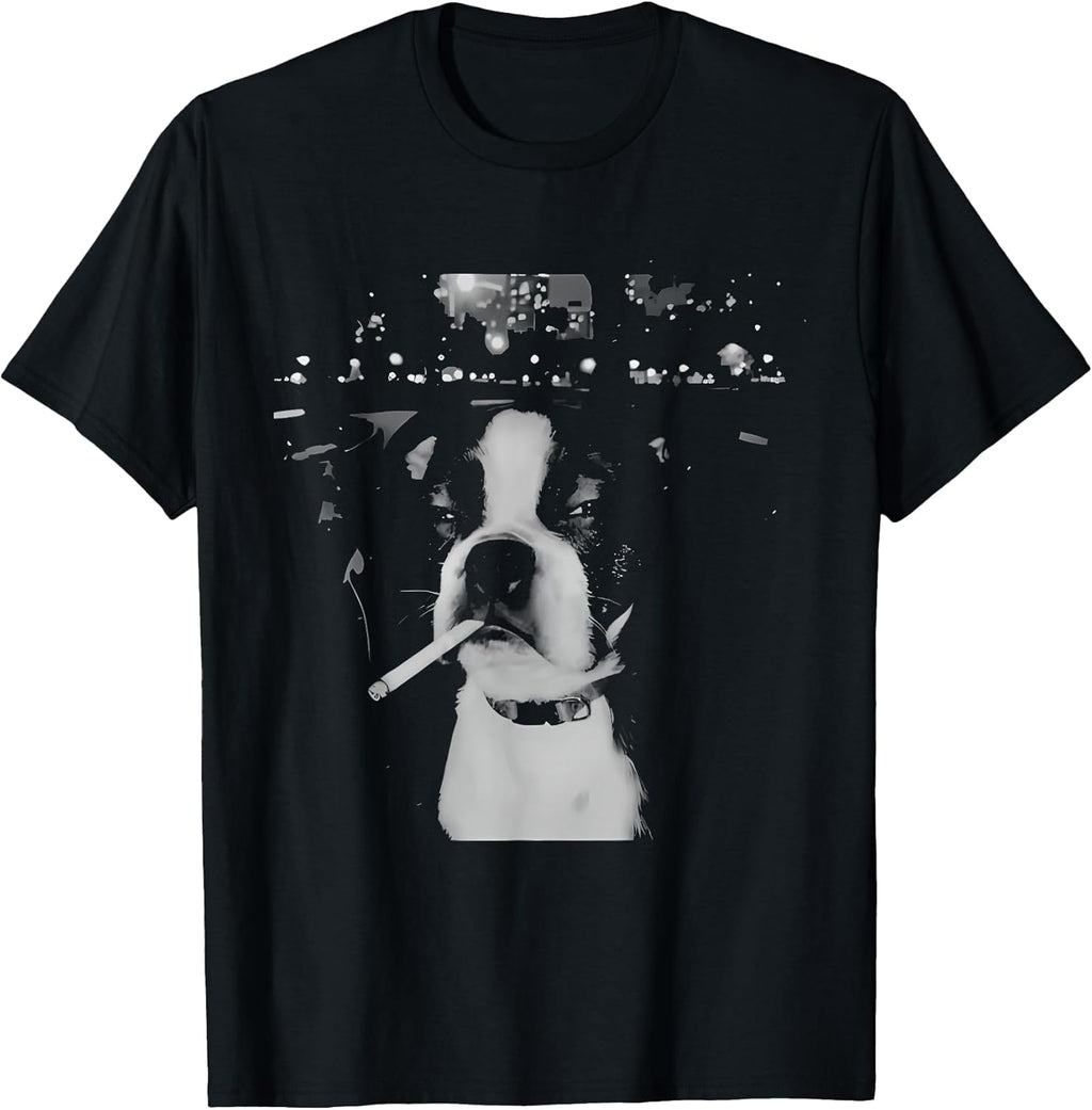 funny smoking dog meme t-shirt