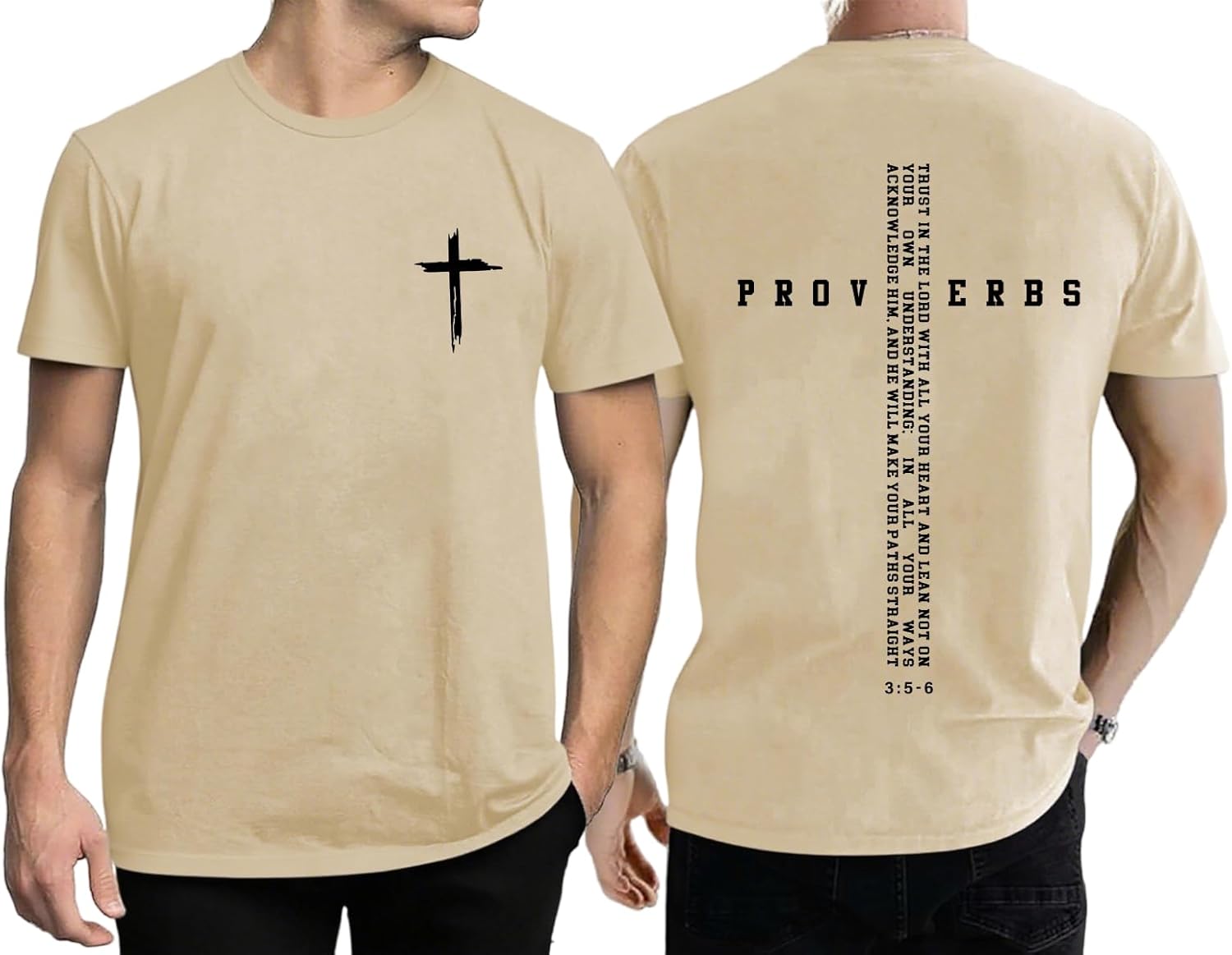 Christian Shirts for Men Faith Cross Print Tshirt Jesus Bible Verse Inspirational Graphic Crewneck Short Sleeve Top