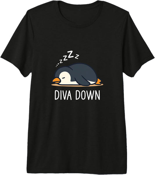 Funny Diva Down Sleepy Penguin