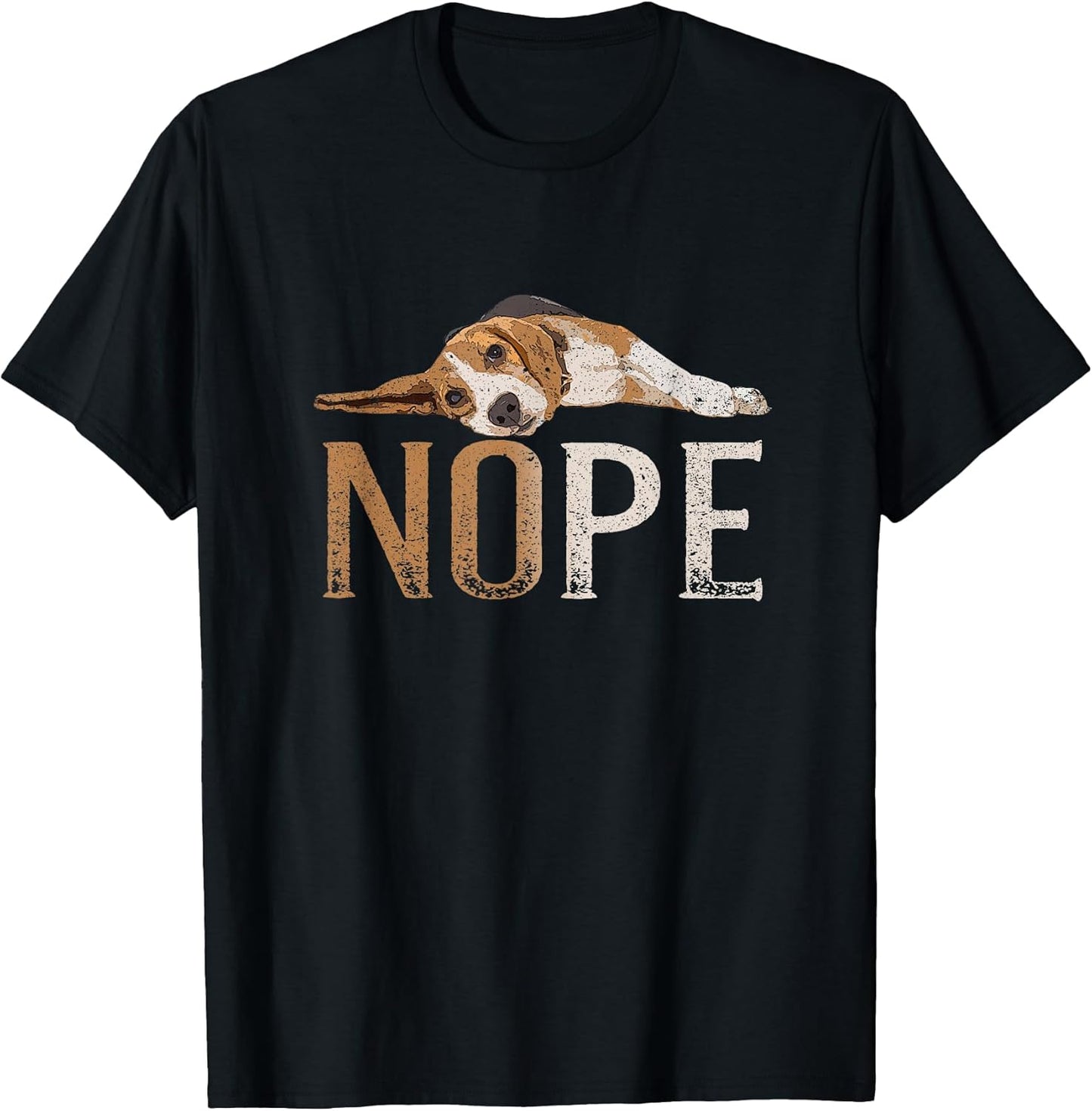 Nope Lazy Beagle Funny Dog Lover Vintage Cute Beagle Mom T-Shirt Small