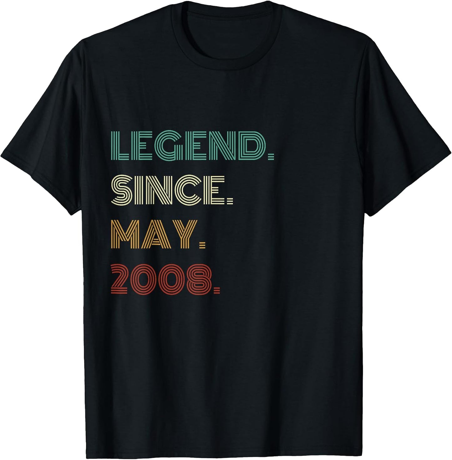18 Years Old Legend Since May 2008 18th Birthday T-Shirt