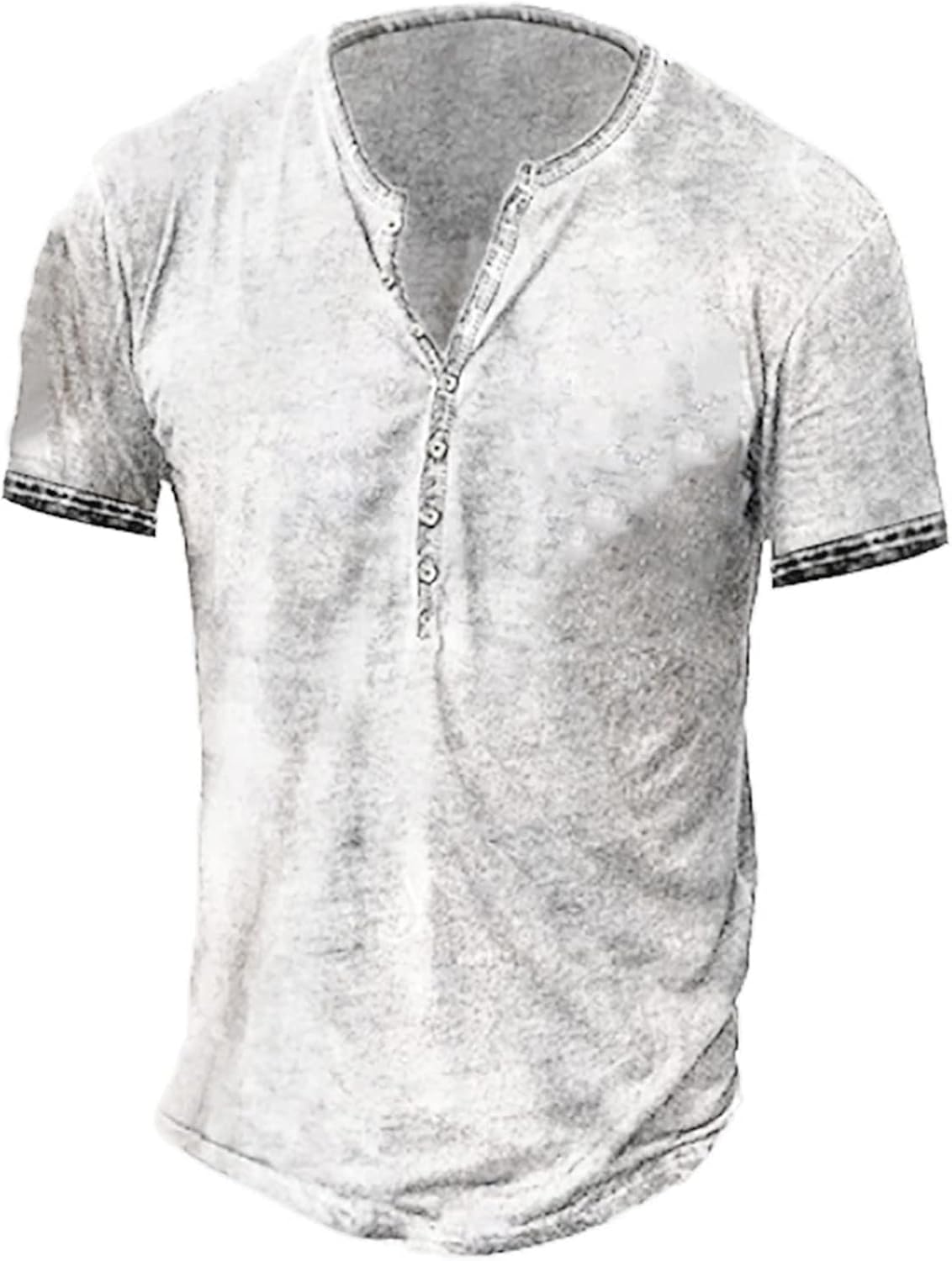 Mens Distressed Henley Shirts Retro Short Sleeve Tee Shirts Casual Button Down Washed T-Shirts for Men