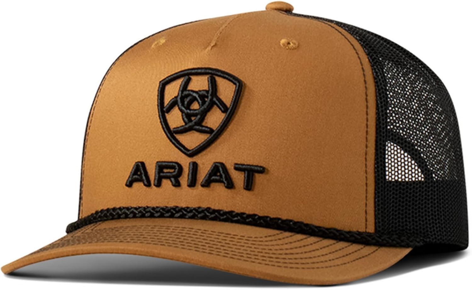 Men's Tan Richardson 112 Trucker Cap with 3D Embroidered Logo