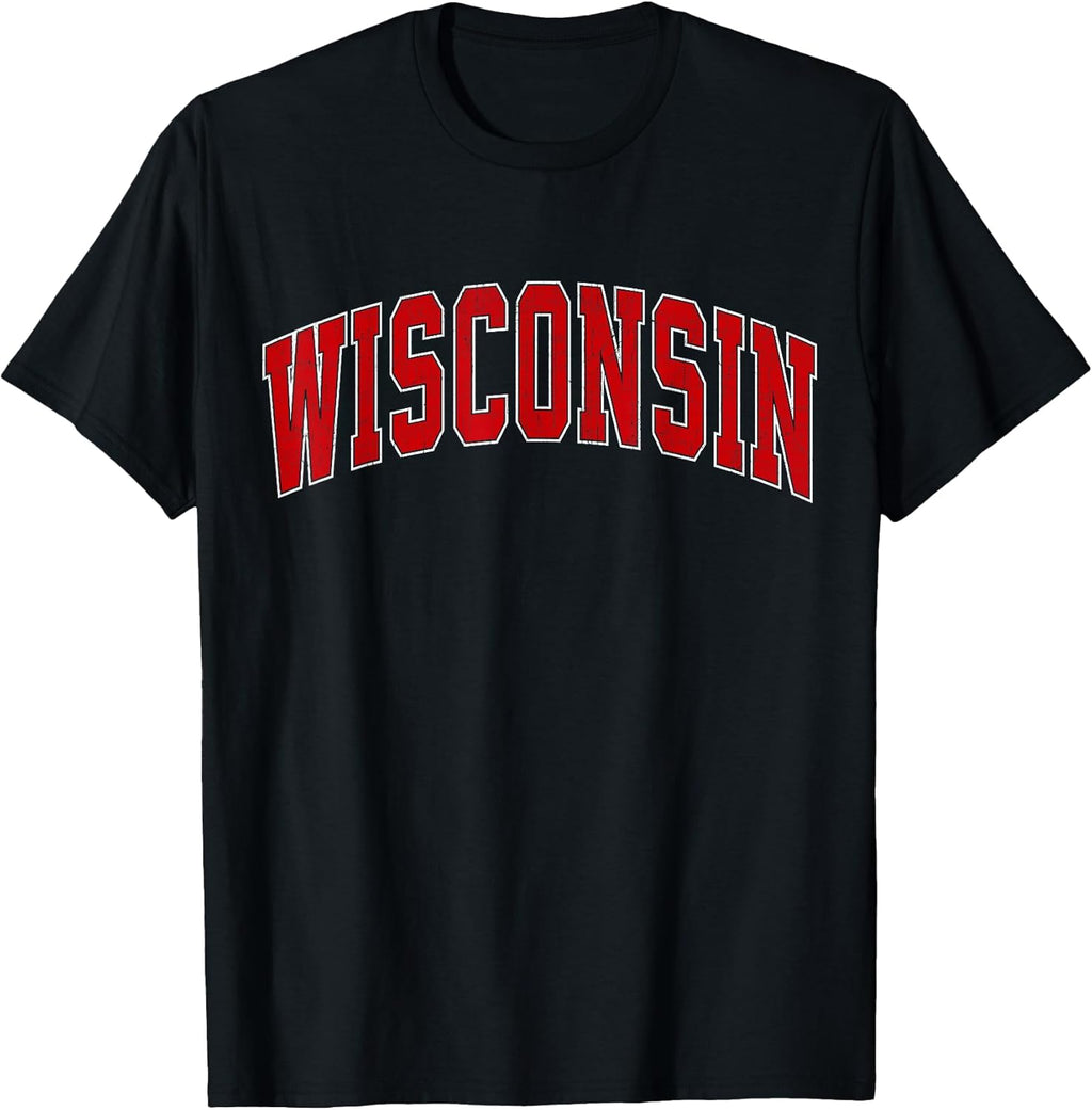 Wisconsin WI Vintage Athletic Sports Design for Men Women T-Shirt
