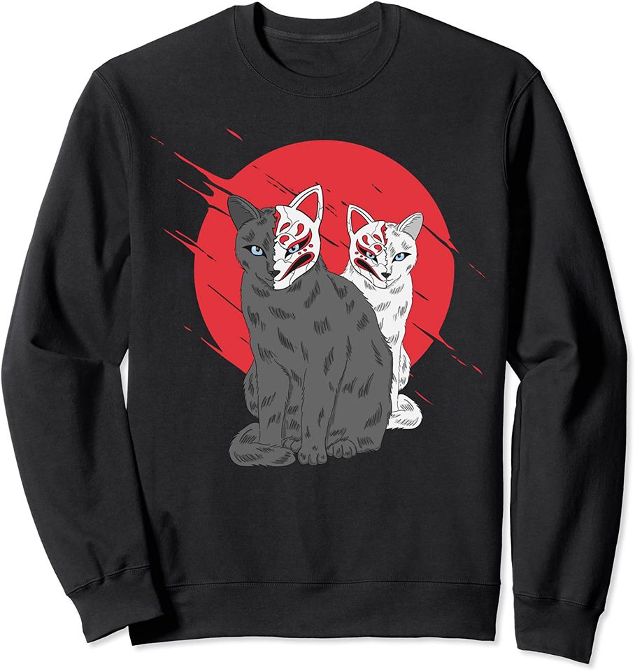 Japan Anime Mask Kitsune Cat Samurai Oni Monster Sweatshirt
