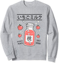 Japanese Peach Soft Drink aesthetic Strawberry milk harajuku Sweatshirt