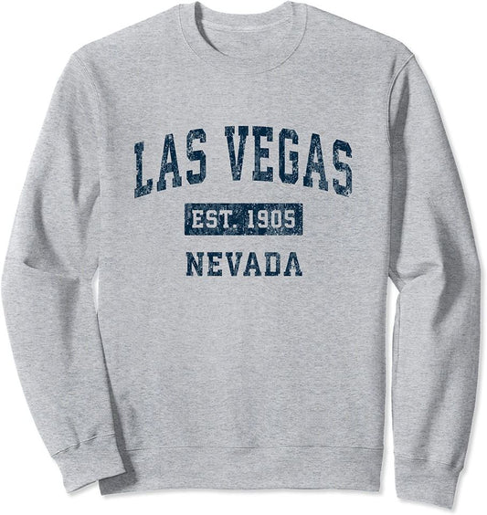 Las Vegas Nevada NV Vintage Sports Design Navy Print Sweatshirt