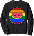 Cute Watermelon Lover LGBTQ Stuff Sweatshirtn Rainbow Kawaii Fruit Sweatshirt