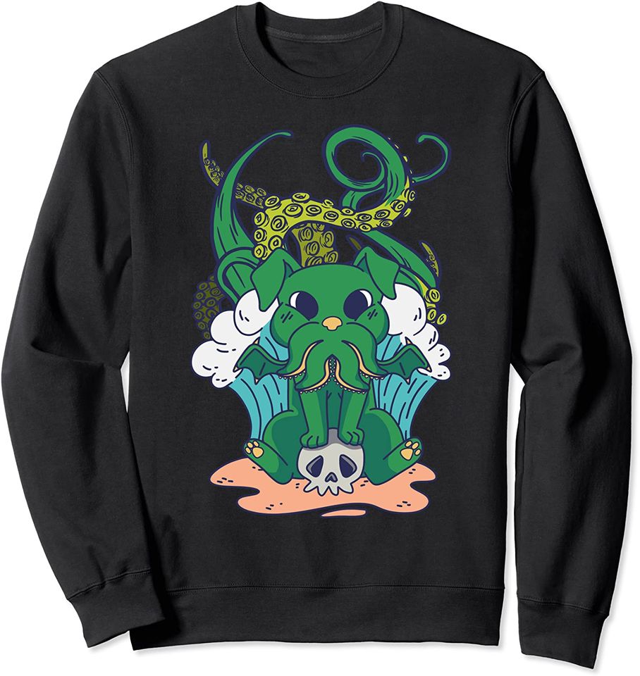 Little Cthulhu Dog Baby Cute Necronomicon Japanese Cthulhu Sweatshirt