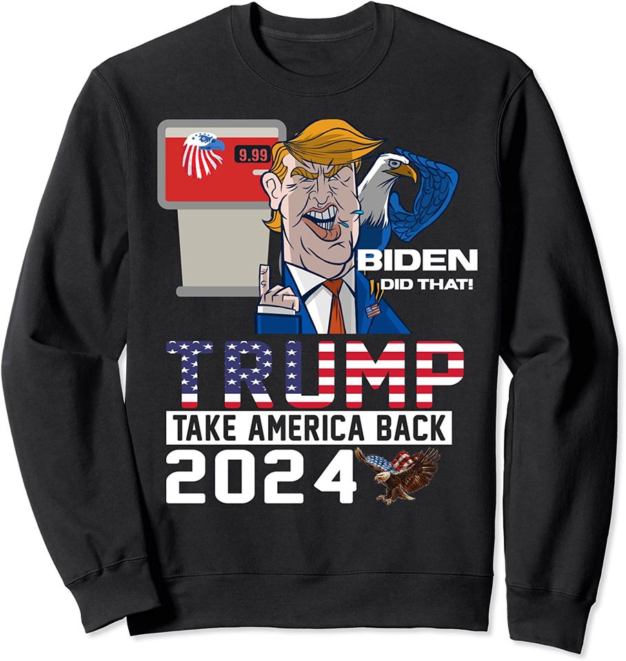Trump 2024 American Flag Anti B.i.d.e.n Mean Tweets Gas Sweatshirt