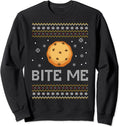 Bite Me Sweatshirt Bite Me Ugly Christmas Gingerbread Cookie