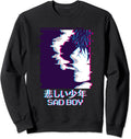 Sad Boy Anime Sweatshirt Japanese Vaporwave Aesthetic Sad Anime Boy Lofi Harajuku