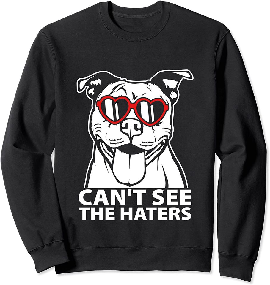 Can't See The Haters Pitbull With Glasses Sweatshirt