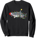 Cute Sharks Sweatshirt Santa Shark Christmas Lights