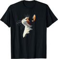 Beautiful Womens Girls Illustration Art Calico Cat Lover T-Shirt