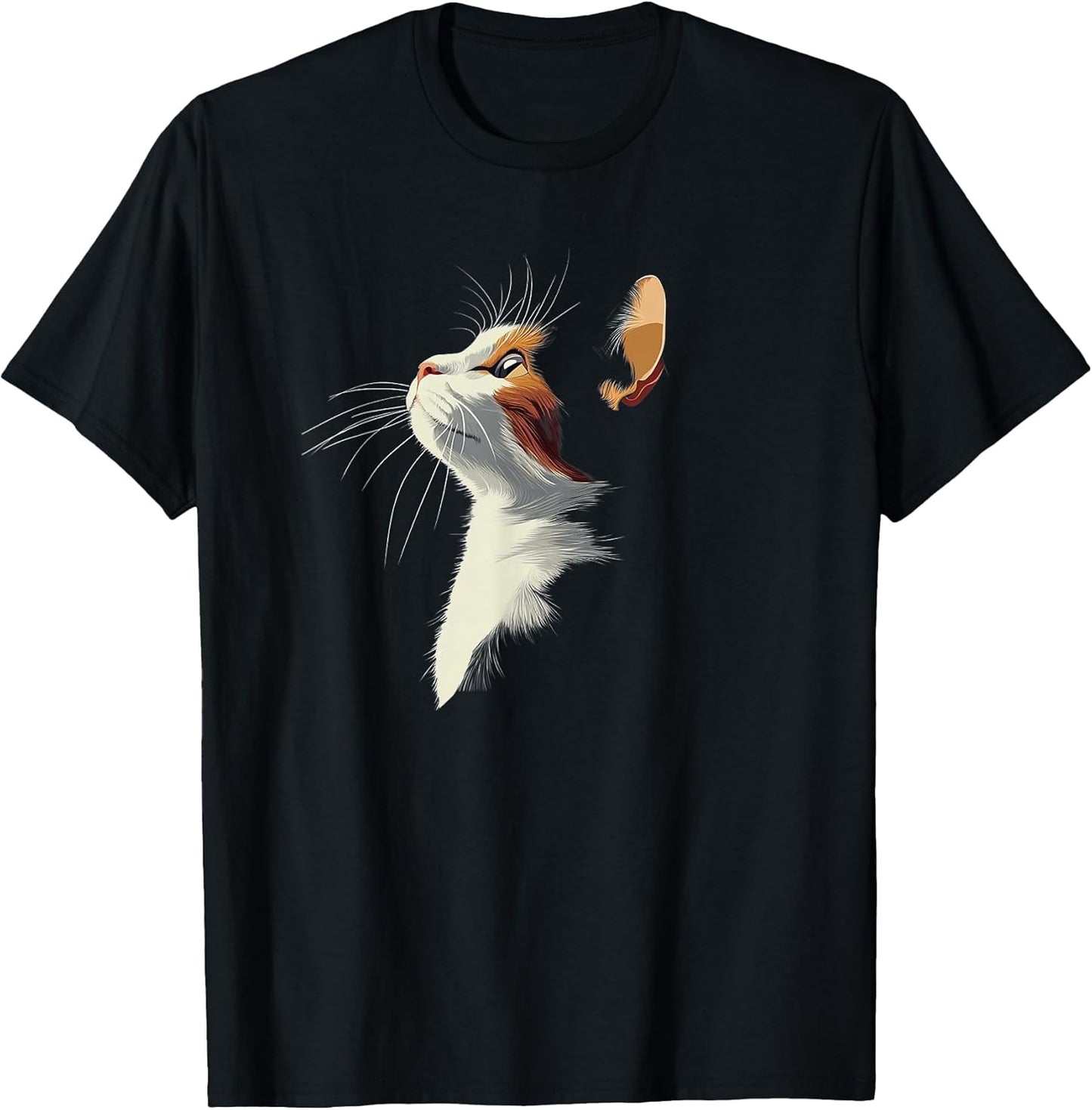 Beautiful Womens Girls Illustration Art Calico Cat Lover T-Shirt