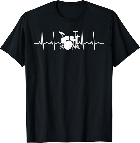 Drummer Heartbeat Drums Player Music Band Heartbeat T-Shirt