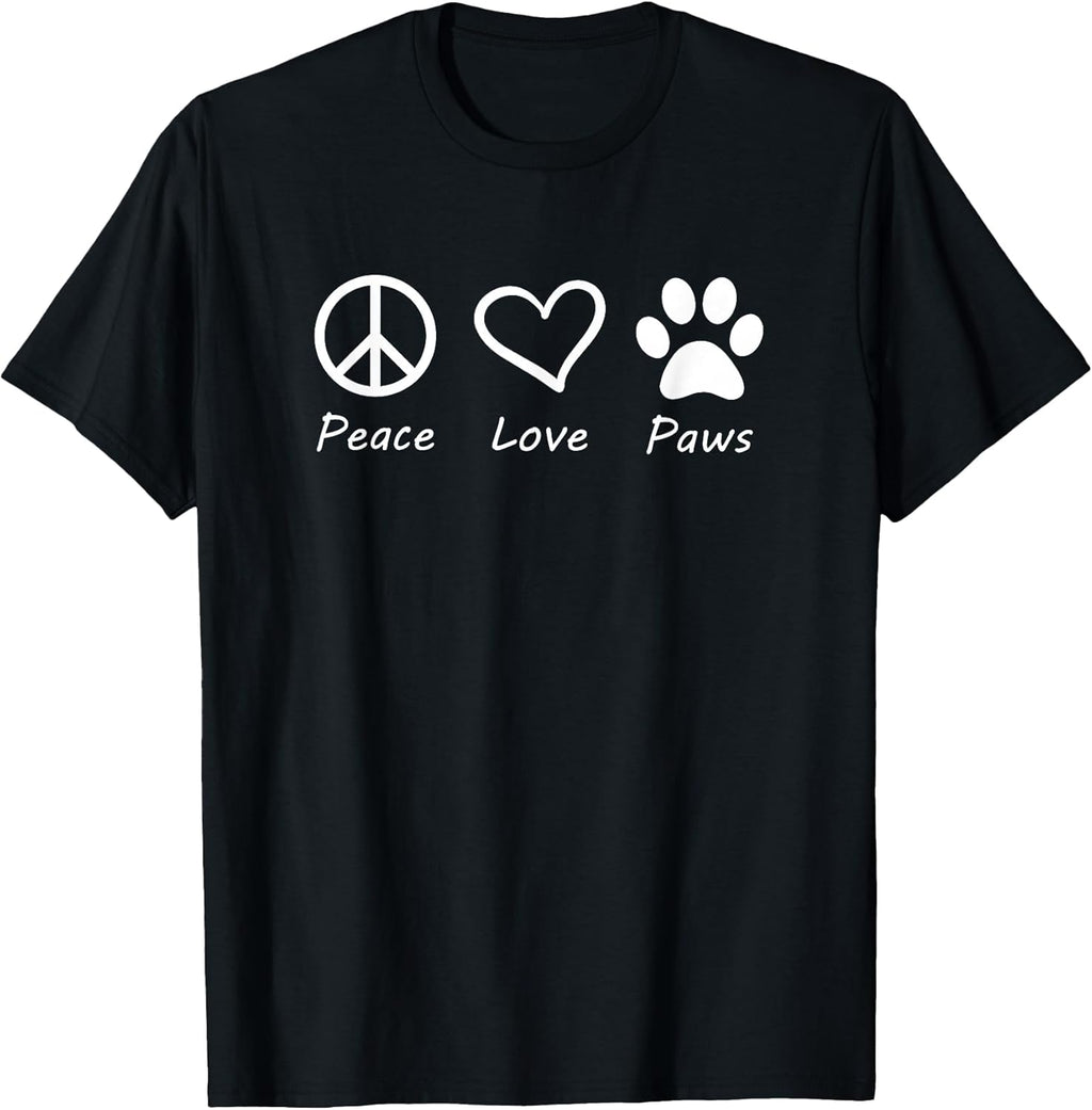 Peace Love Paws Shirt: Cute Dog Cat Lover T-Shirt