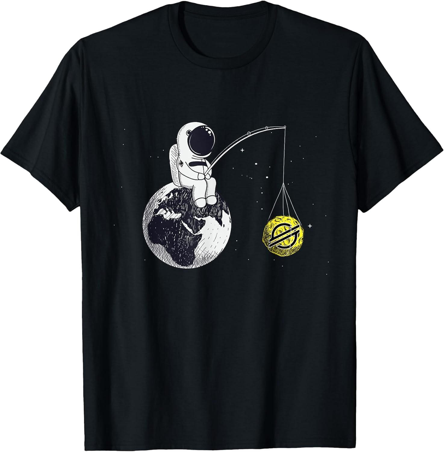 Astronaut Fishing The Stellar XLM Logo Crypto Moon