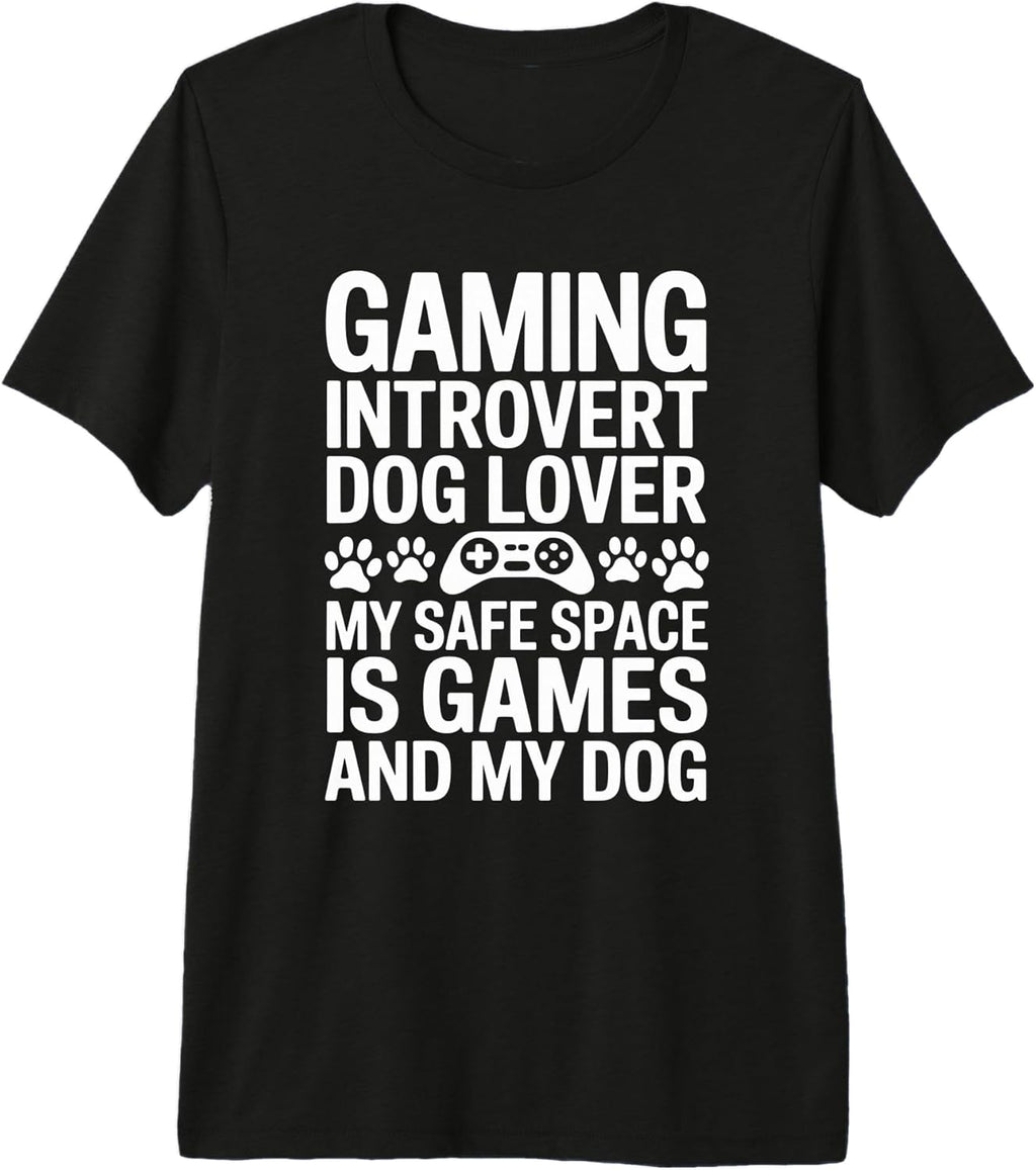 Introvert Gamer Dog Lover Retro Sunset