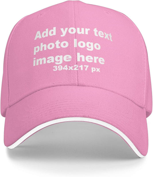 Custom Baseball Hats for Men & Women - Add Text/Photo/Logo - Adjustable Breathable Outdoor Hat, Sports & Casual- Bulk Supply