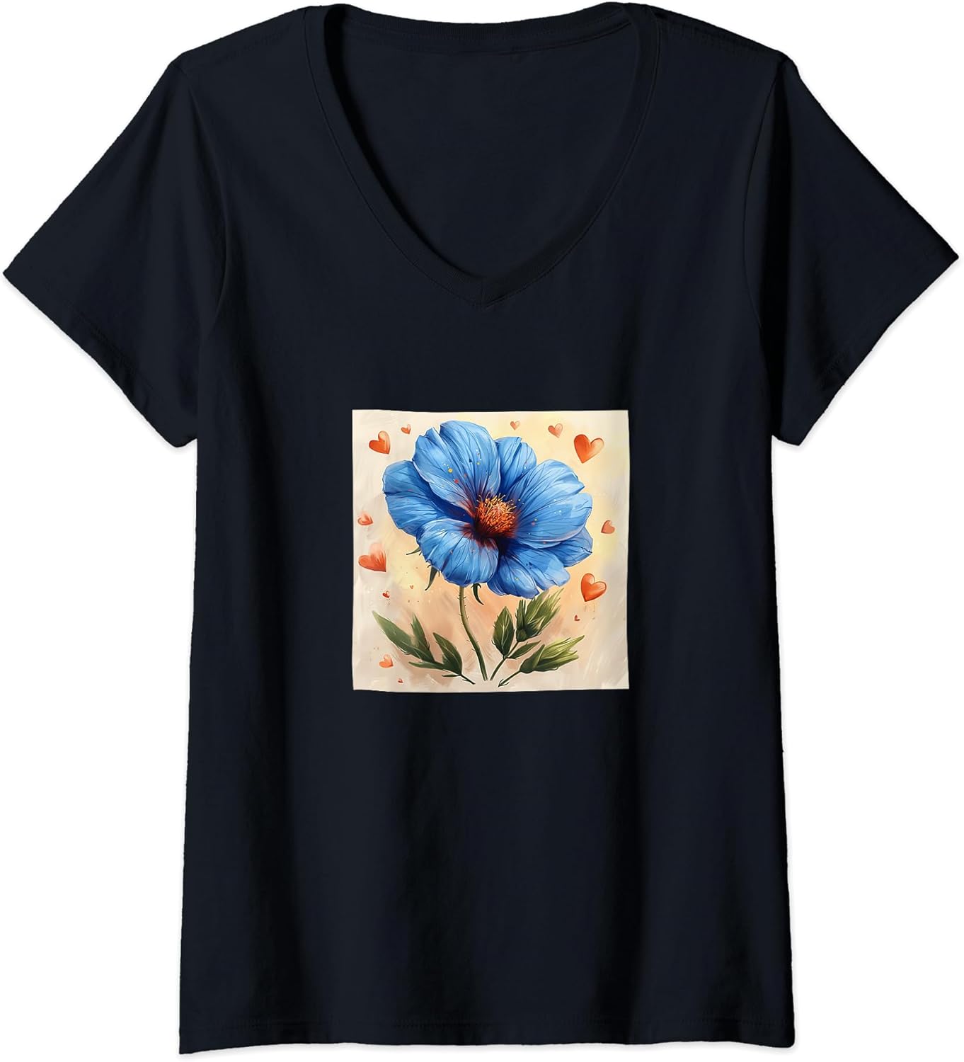 Ameria Flowers And Hearts Around Boho Style Merch