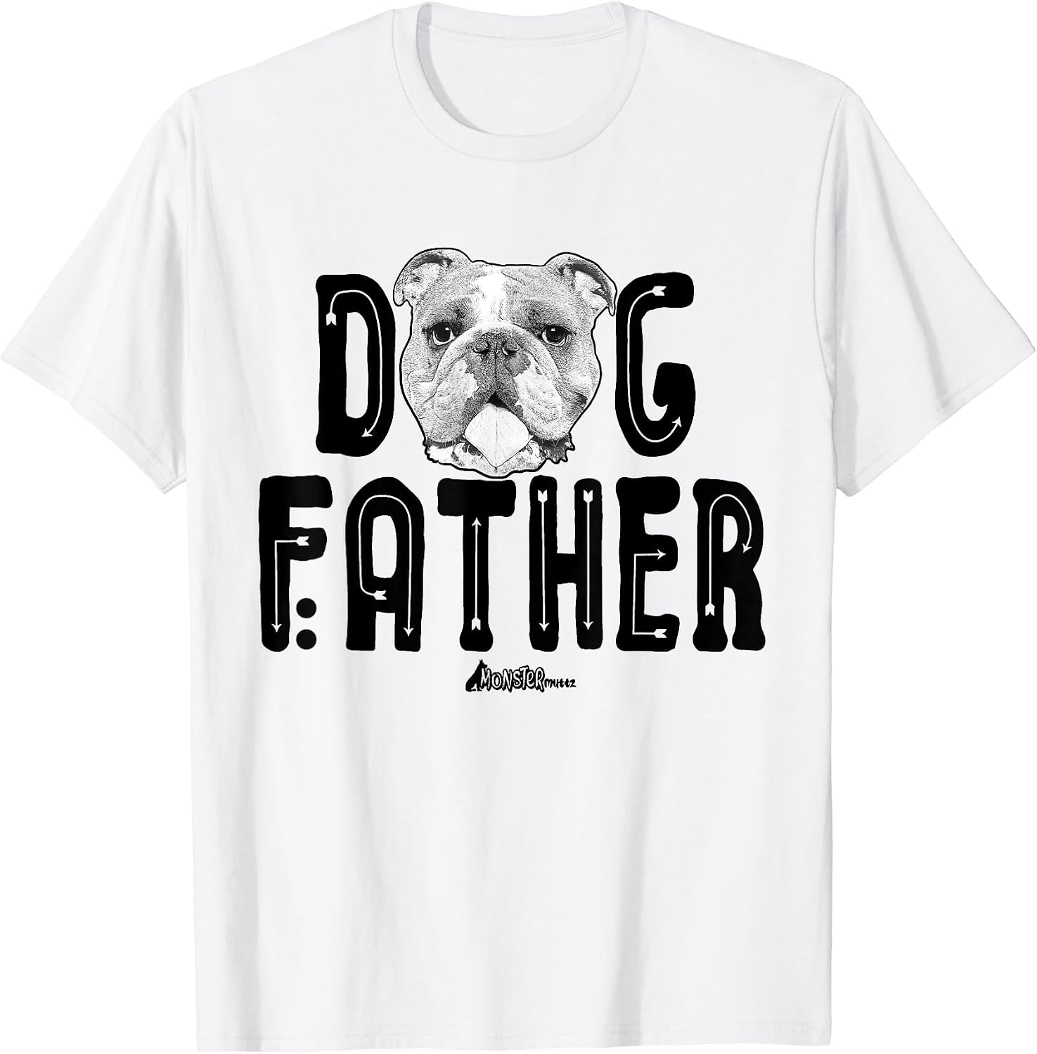 Dog Father Shirt, English Bulldog Dad Top, Fun Dog Lover Men Women Kids T-Shirt