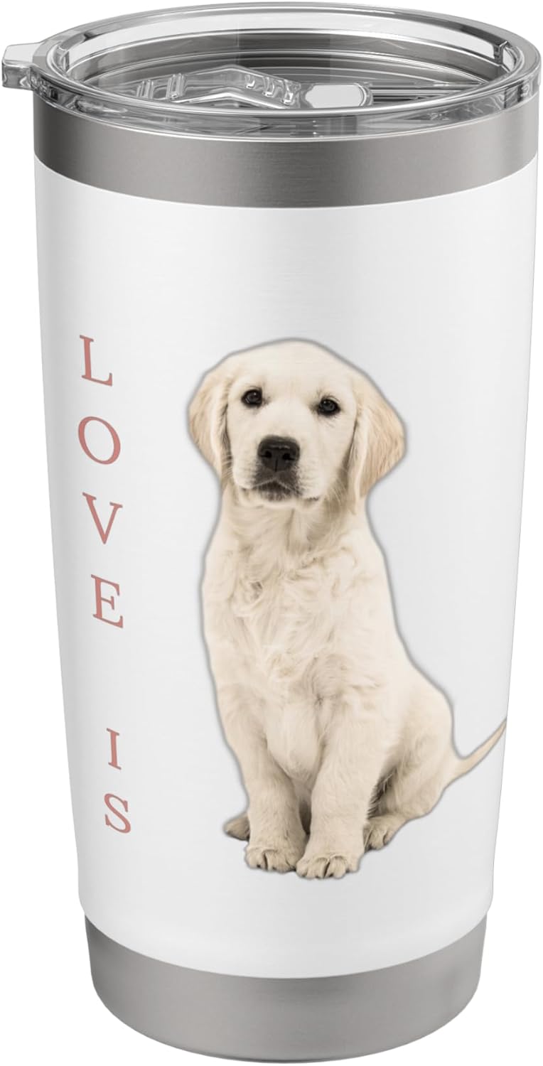 Labrador Retriever Shirt Women Men White Lab Mom Dad Dog Tee Stainless Steel Insulated Tumbler