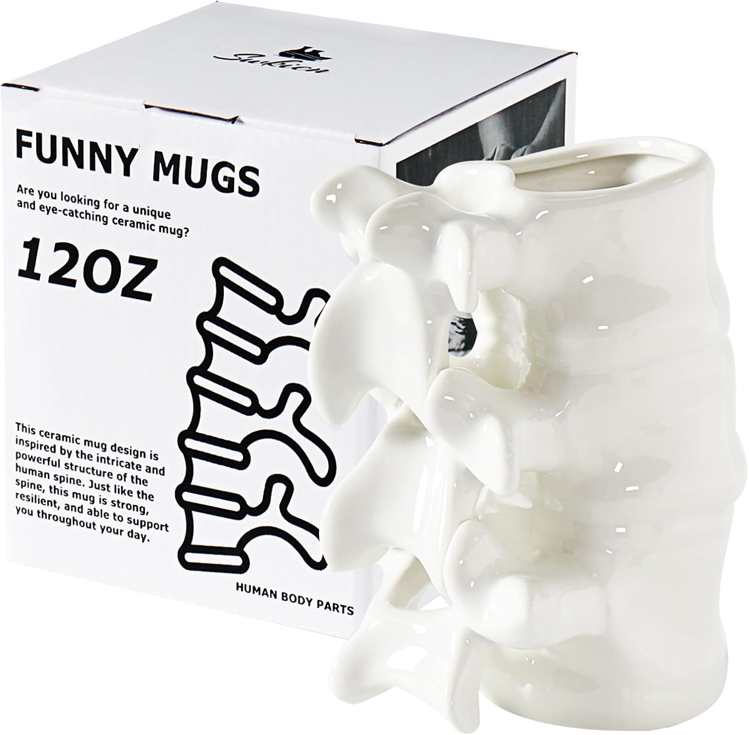 Funny Coffee Mug, Cute Ceramic Coffee Mugs, Novelty Large Ceramic Coffee Pot Mugs, White Handmade 12oz Funny Gifts for Nurse, Surgeon, Anatomy Teacher
