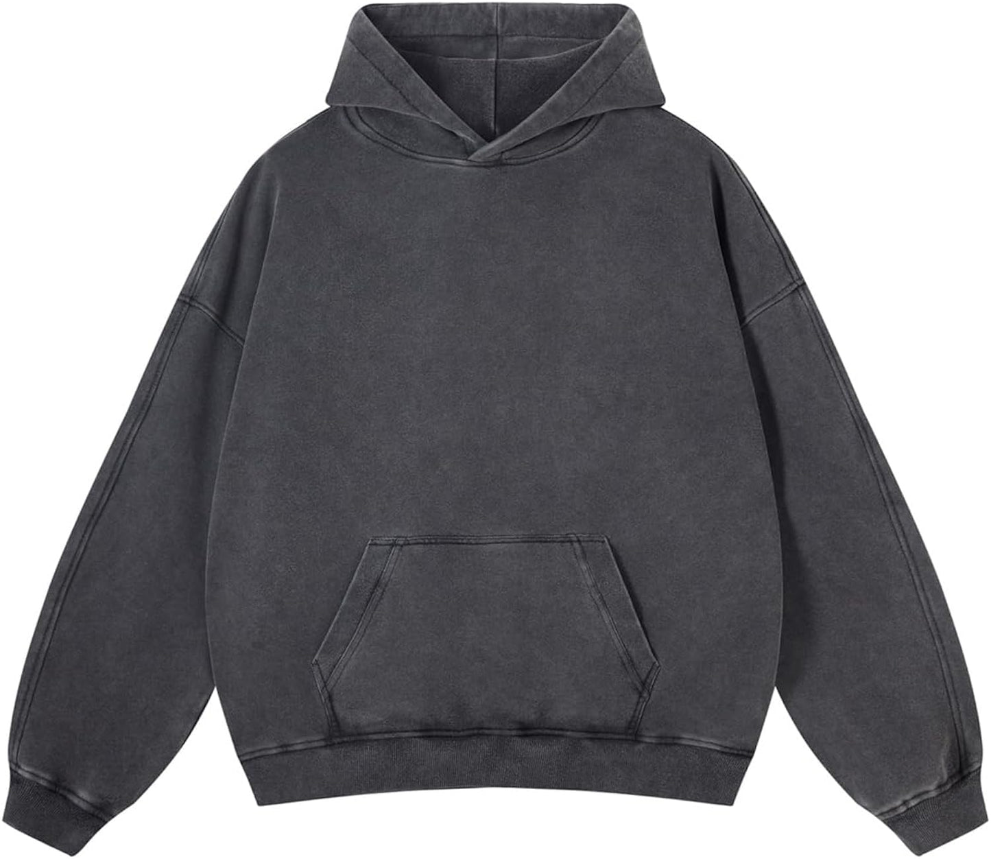 Mens Oversized Hoodies Pullover Women Fall Acid Wash Plain Preppy Hoodie Streetwear Cotton Vintage Hooded Sweatshirt