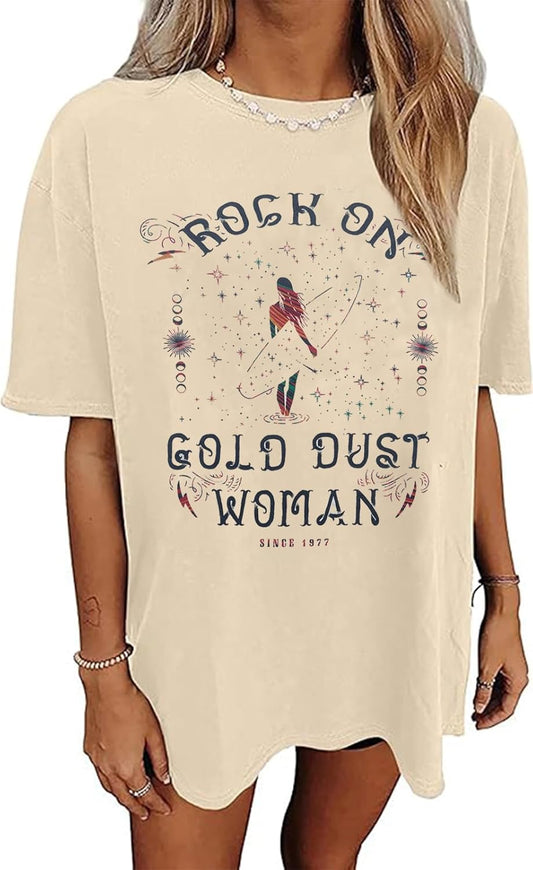 Rock Band Oversized T-Shirt Women Country Music Shirts Rock Music Short Sleeve Tees Vintage Trendy Graphic Tops