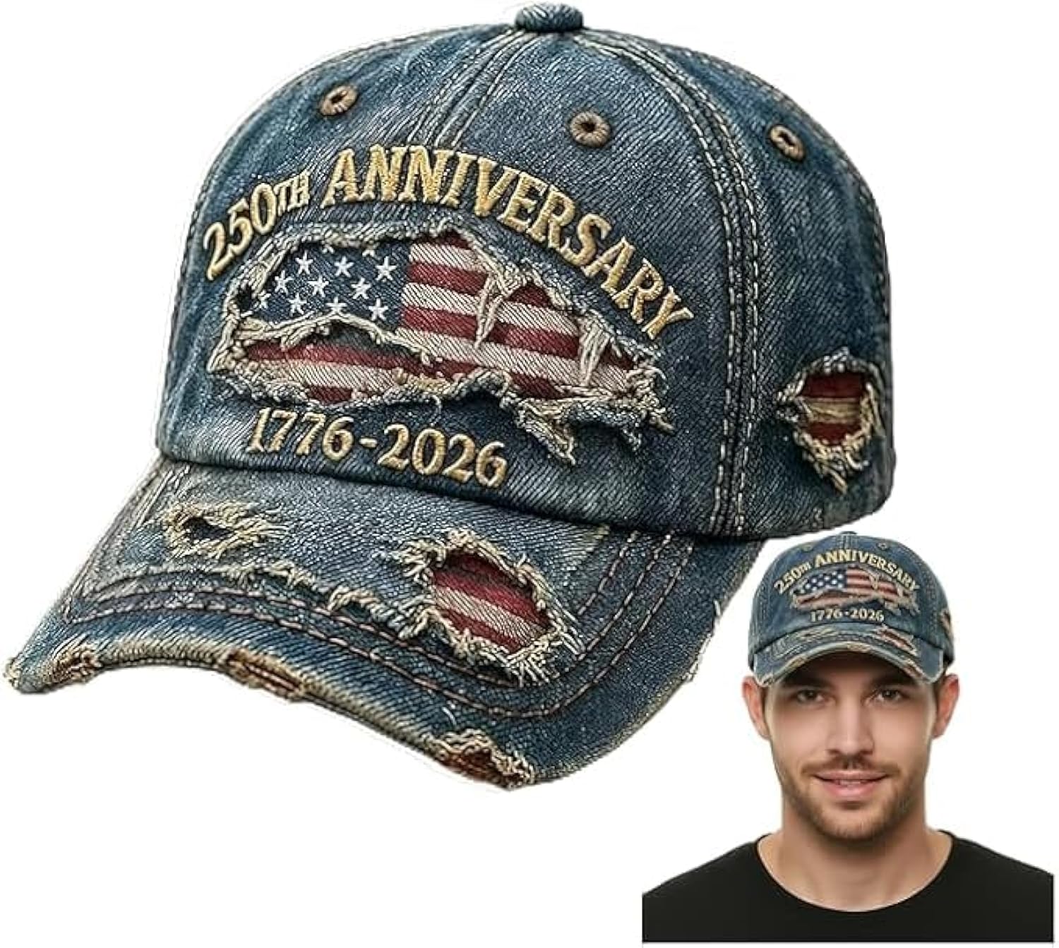 250th Anniversary USA Hat Eagle 250 Year American Anniversary Baseball Cap Adjustable Patriotic Hats